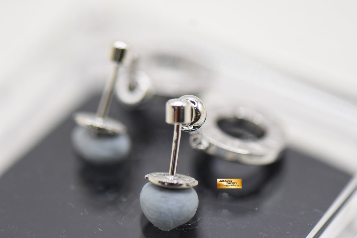 PIAGET POSSESSION WHITE GOLD EARRINGS W/1 DIAMOND