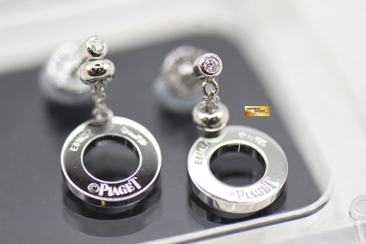 PIAGET POSSESSION WHITE GOLD EARRINGS W/1 DIAMOND