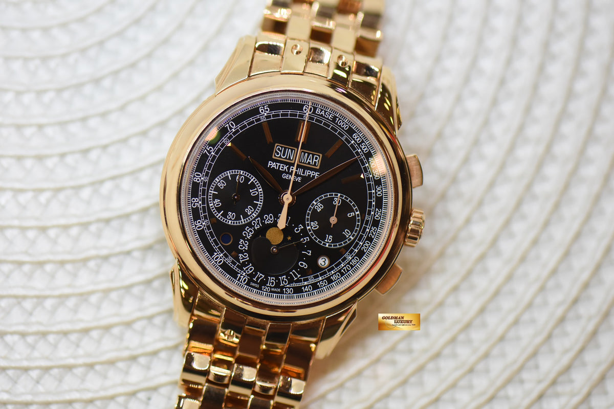 PATEK PHILIPPE GRAND COMPLICATION PERPETUAL CALENDAR, CHRONOGRAPH, MOONPHASE 41mm ROSE GOLD IN BRACELET MANUAL WINDING 5270/1R (MINT)
