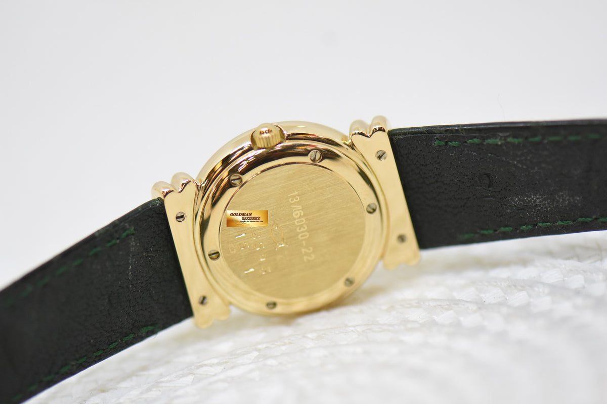 CHOPARD FANCY DIAMOND & EMERALD LADIES YELLOW GOLD MOP DIAMOND DIAL QUARTZ 13-603D-22 (MINT)