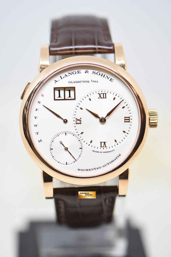 [SOLD] A.LANGE & SOHNE LANGE 1 DAYMATIC 39.5mm ROSE GOLD IN LEATHER SILVER AUTOMATIC 320.032 (MINT)