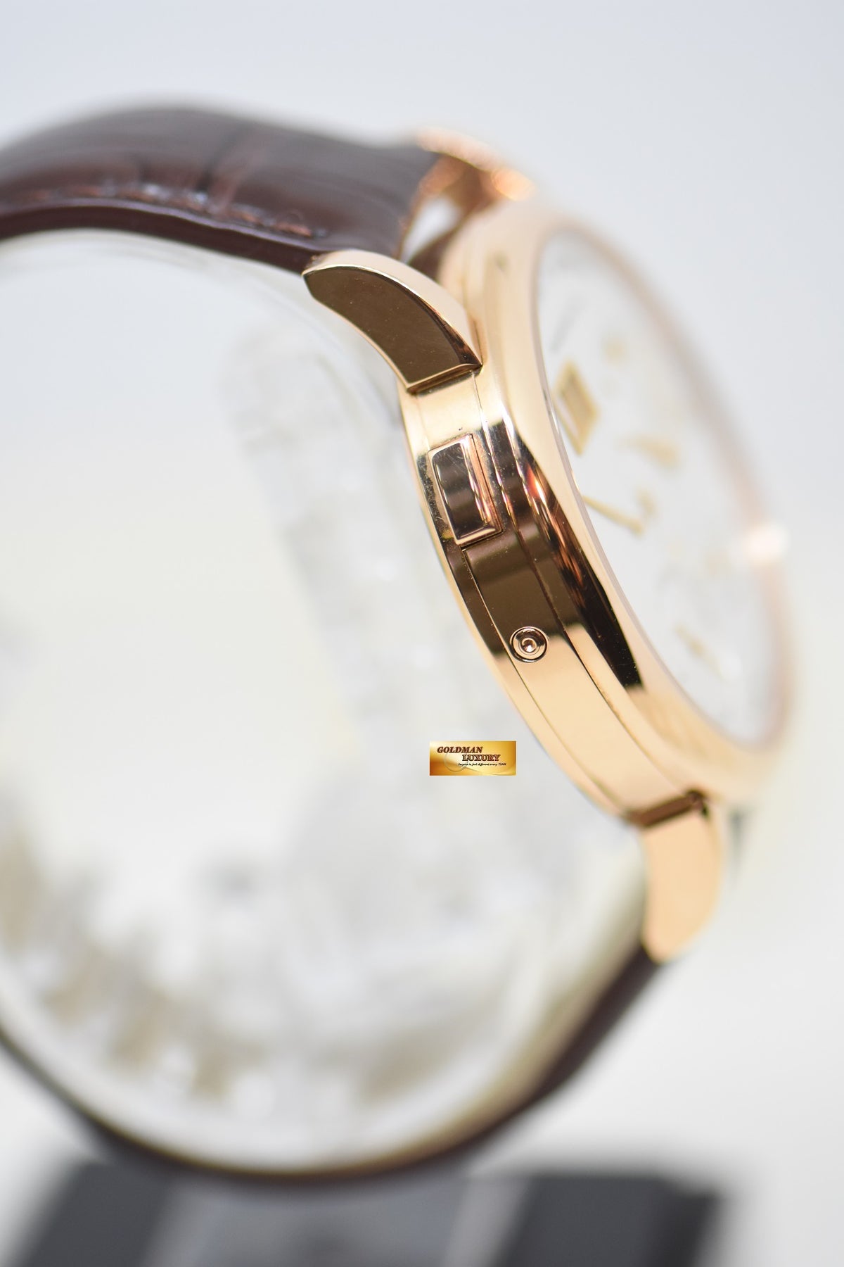 A.LANGE & SOHNE LANGE 1 DAYMATIC 39.5mm ROSE GOLD IN LEATHER SILVER AUTOMATIC 320.032 (MINT)