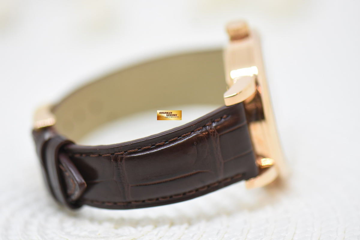 A.LANGE & SOHNE LANGE 1 DAYMATIC 39.5mm ROSE GOLD IN LEATHER SILVER AUTOMATIC 320.032 (MINT)