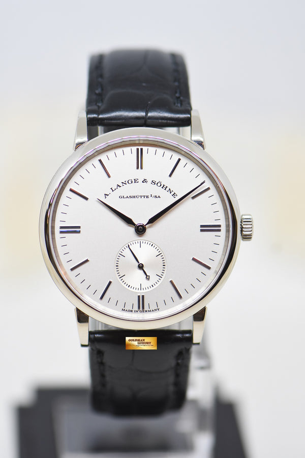 A.LANGE & SOHNE SAXONIA 35mm SMALL SECONDS WHITE GOLD IN STRAP MANUAL 219.026 (MINT)