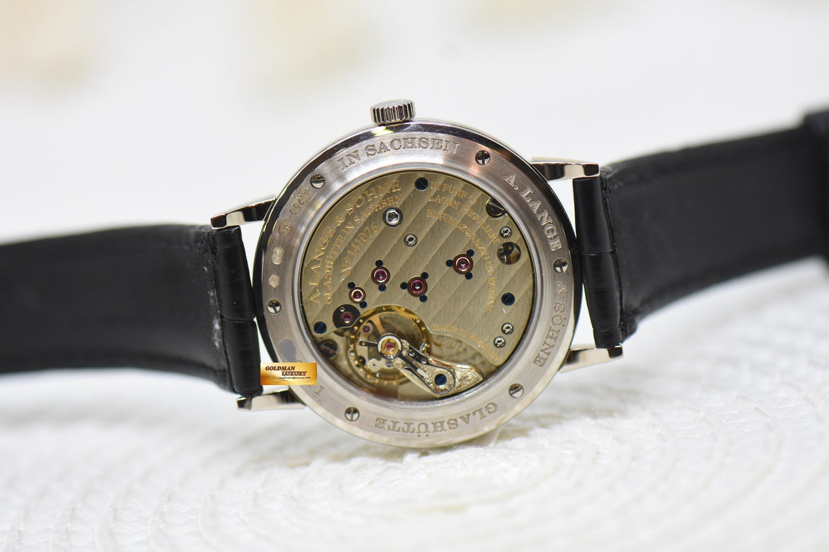 A.LANGE & SOHNE SAXONIA 35mm SMALL SECONDS WHITE GOLD IN STRAP MANUAL 219.026 (MINT)