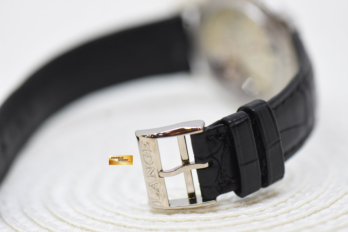 A.LANGE & SOHNE SAXONIA 35mm SMALL SECONDS WHITE GOLD IN STRAP MANUAL 219.026 (MINT)