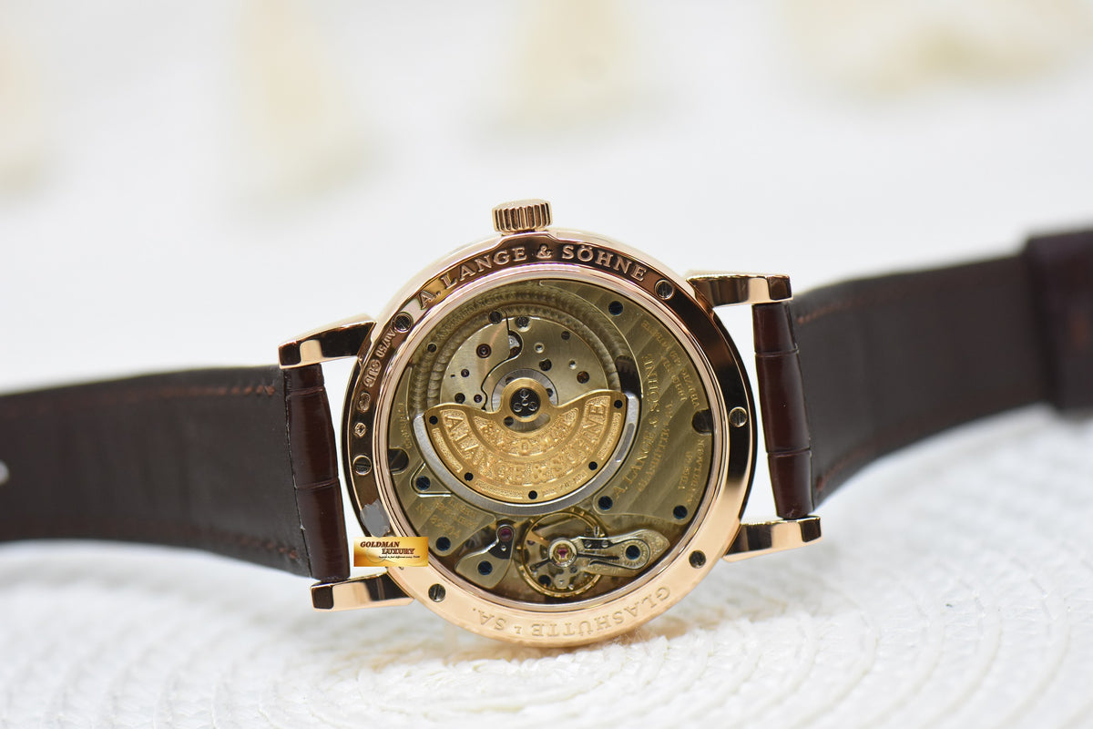 A.LANGE & SOHNE SAXONIA ANNUAL CALENDAR 38.5mm PINK GOLD OUTSIZED DATE MOONPHASE AUTOMATIC 330.032 (MINT)
