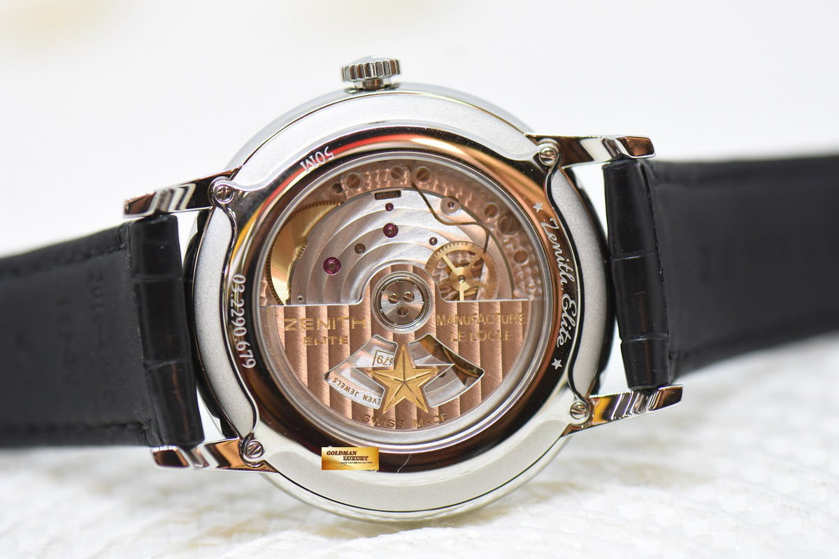 ZENITH ELITE CLASSIC 39mm STEEL MEN’S IN LEATHER STRAP AUTOMATIC 03.2290.679 (LNIB)