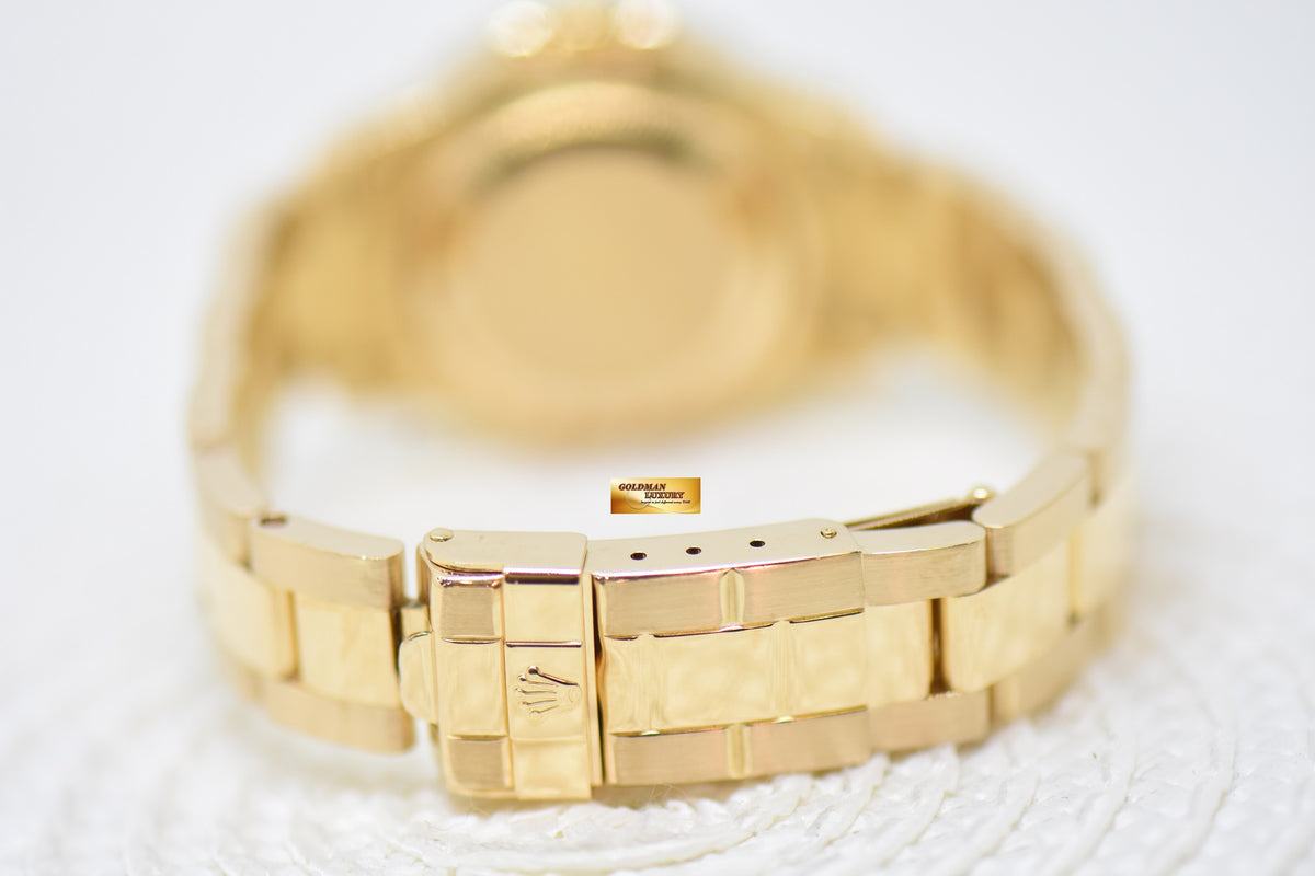 ROLEX OYSTER YACHTMASTER 29mm YELLOW GOLD IN BRACELET TAHITIAN MOP DIAL 169628 (MINT)
