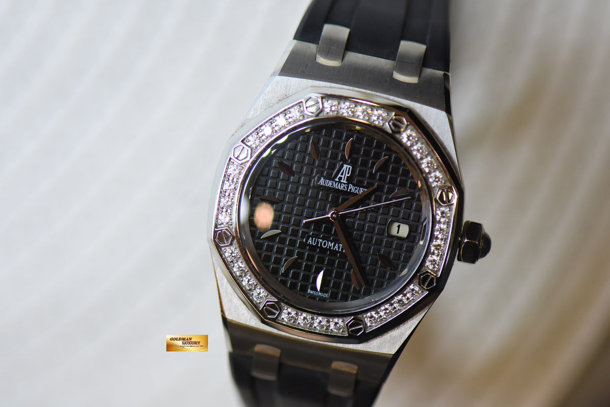 AUDEMARS PIGUET ROYAL OAK LADIES 33mm STEEL ORIGINAL DIAMOND BEZEL AUTOMATIC 77321ST (MINT)