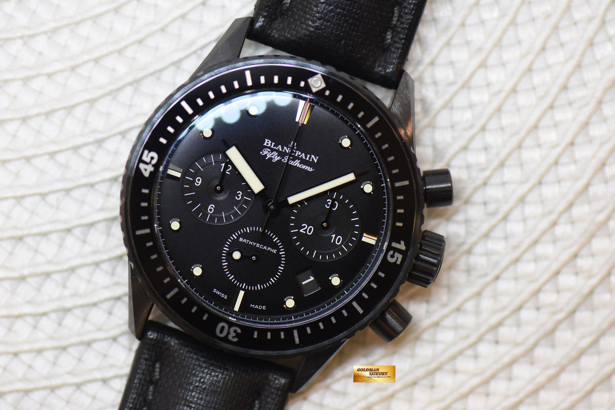 BLANCPAIN FIFTY FATHOMS BATHYSCAPHE FLYBACK CHRONOGRAPH 43.6mm CERAMIC BLACK AUTOMATIC (MINT)