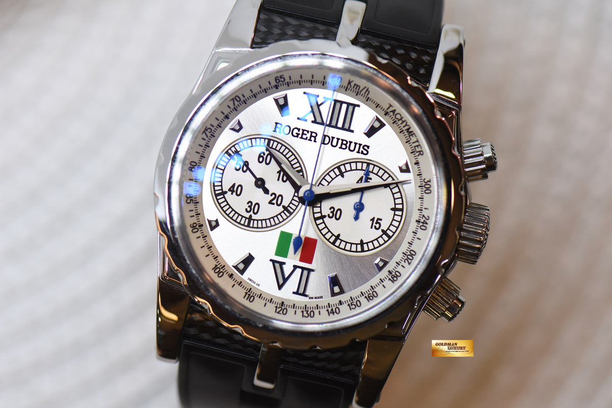 ROGER DUBUIS SYMPATHIE CHRONOGRAPH 43mm ITALIAN EDITION STEEL IN RUBBER AUTOMATIC LIMITED EDITION OF 88 (NEAR MINT)
