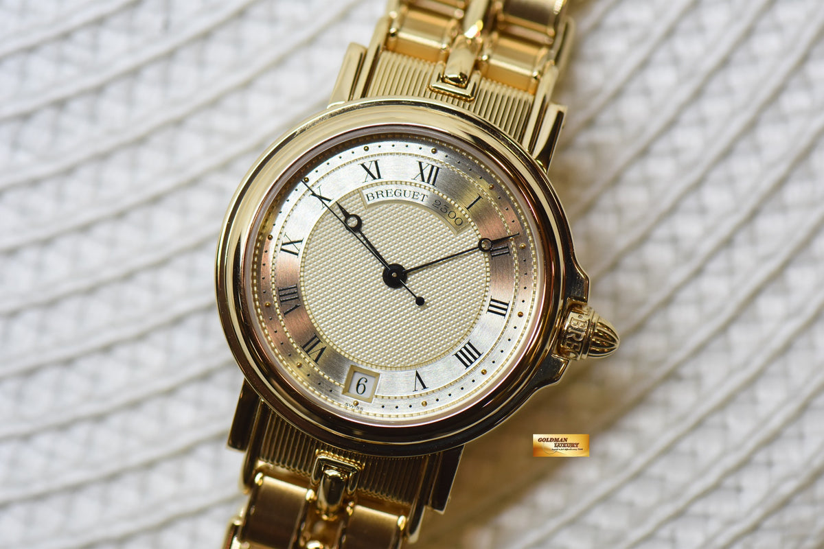 BREGUET MARINE LADY 35mm YELLOW GOLD IN BRACELET AUTOMATIC 5800BA (MINT)