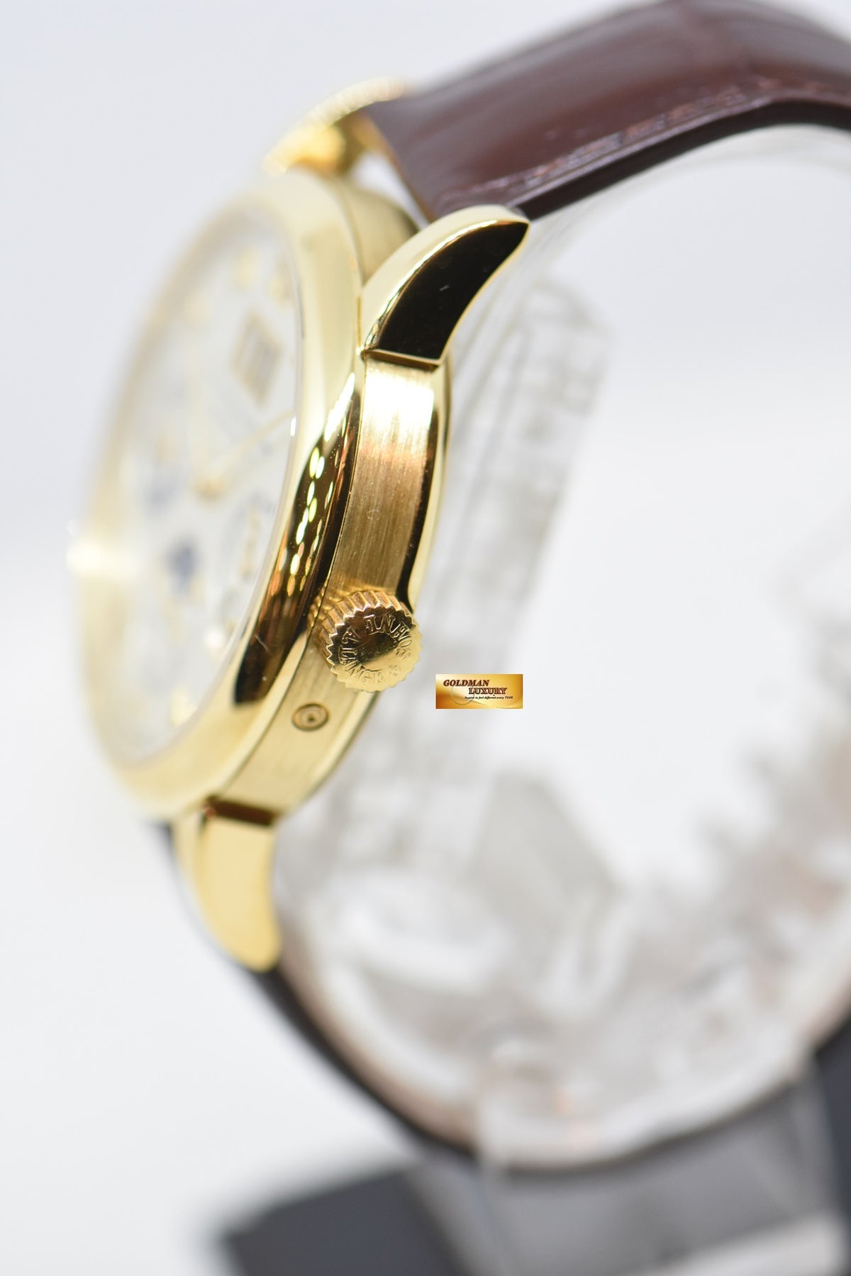 A.LANGE & SOHNE SAX-O-MAT LANGEMATIK 38.5mm YELLOW GOLD PERPETUAL CALENDAR MOONPHASE OUTSIZED DATE AUTOMATIC 310.021 (MINT)