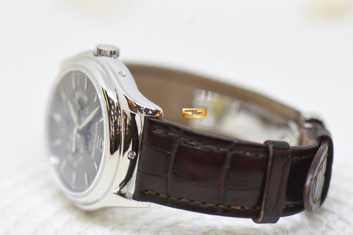PATEK PHILIPPE ANNUAL CALENDAR 39mm MOON-PHASE w/ POWER RESERVE PLATINUM AUTOMATIC 5146P (MINT)