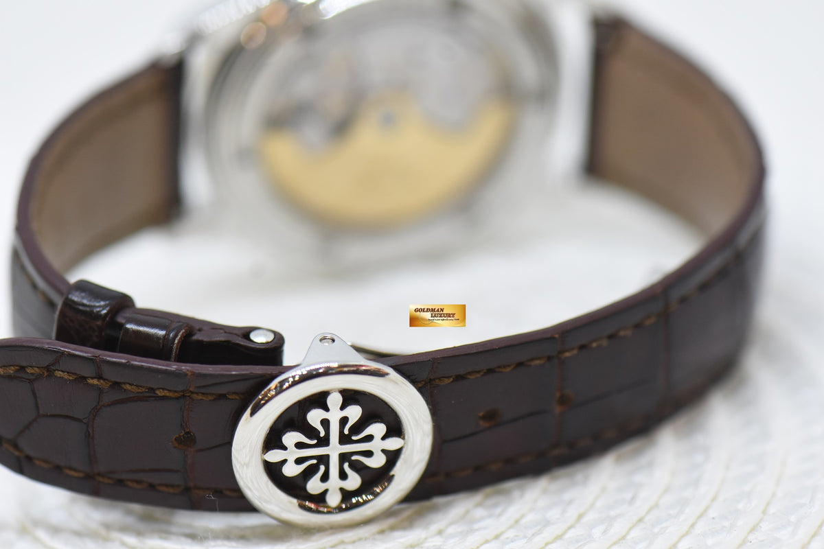 PATEK PHILIPPE ANNUAL CALENDAR 39mm MOON-PHASE w/ POWER RESERVE PLATINUM AUTOMATIC 5146P (MINT)