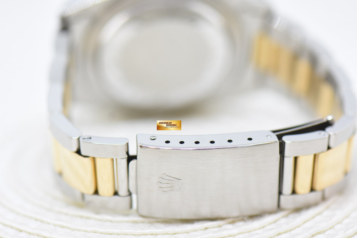 ROLEX OYSTER GMT-MASTER II 40mm HALF-GOLD IN OYSTER BRACELET BLACK TRITIUM DIAL 16713 (MINT)