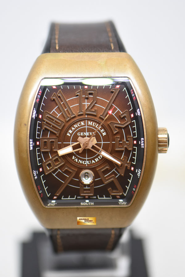 FRANCK MULLER VANGUARD CIRCLE BRONZE 45mm RUBBER IN STRAP AUTOMATIC V45SCDTCIR (MINT)