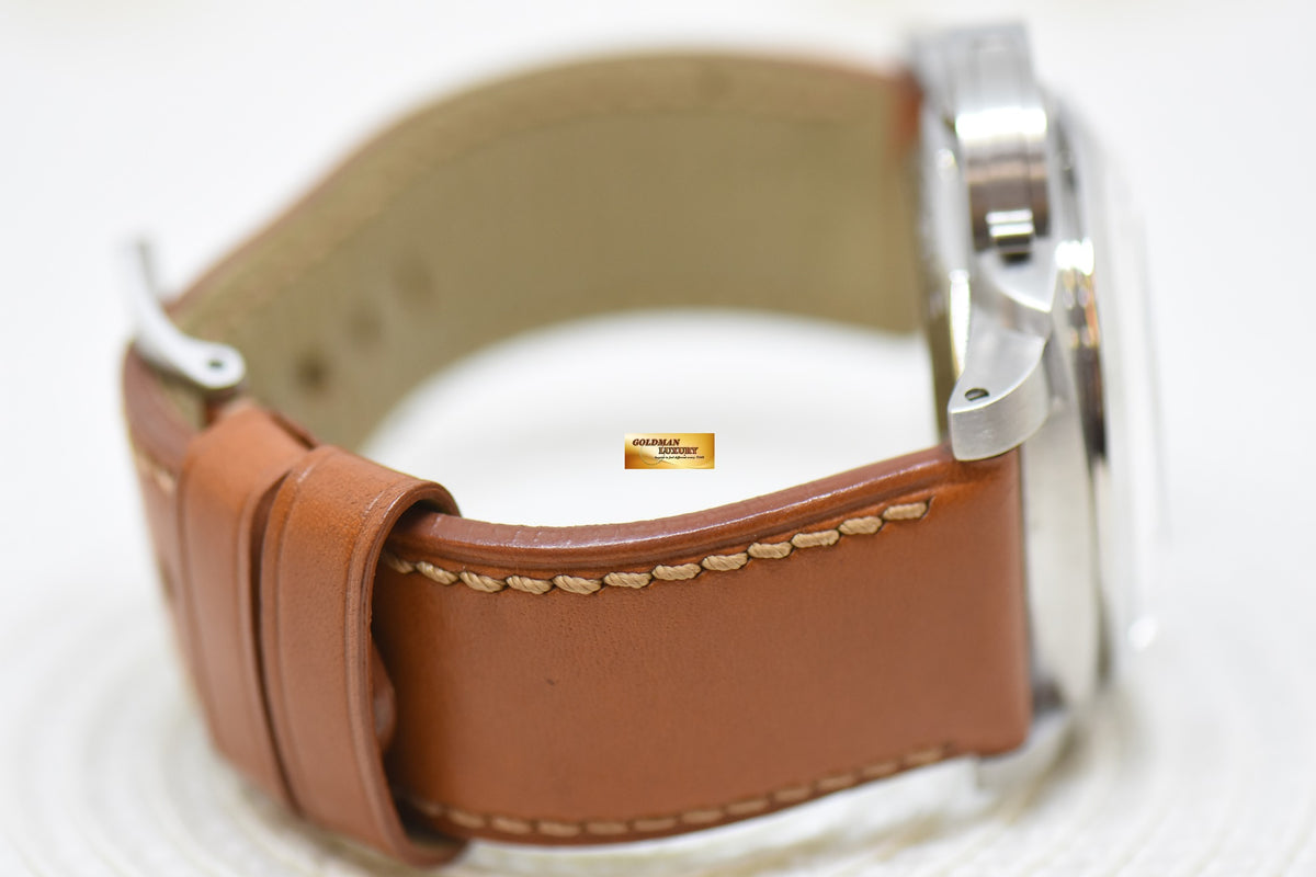 PANERAI LUMINOR 1950 47mm 8 DAYS STEEL IN LEATHER STRAP ANGELUS SF MANUAL PAM 203 (MINT)