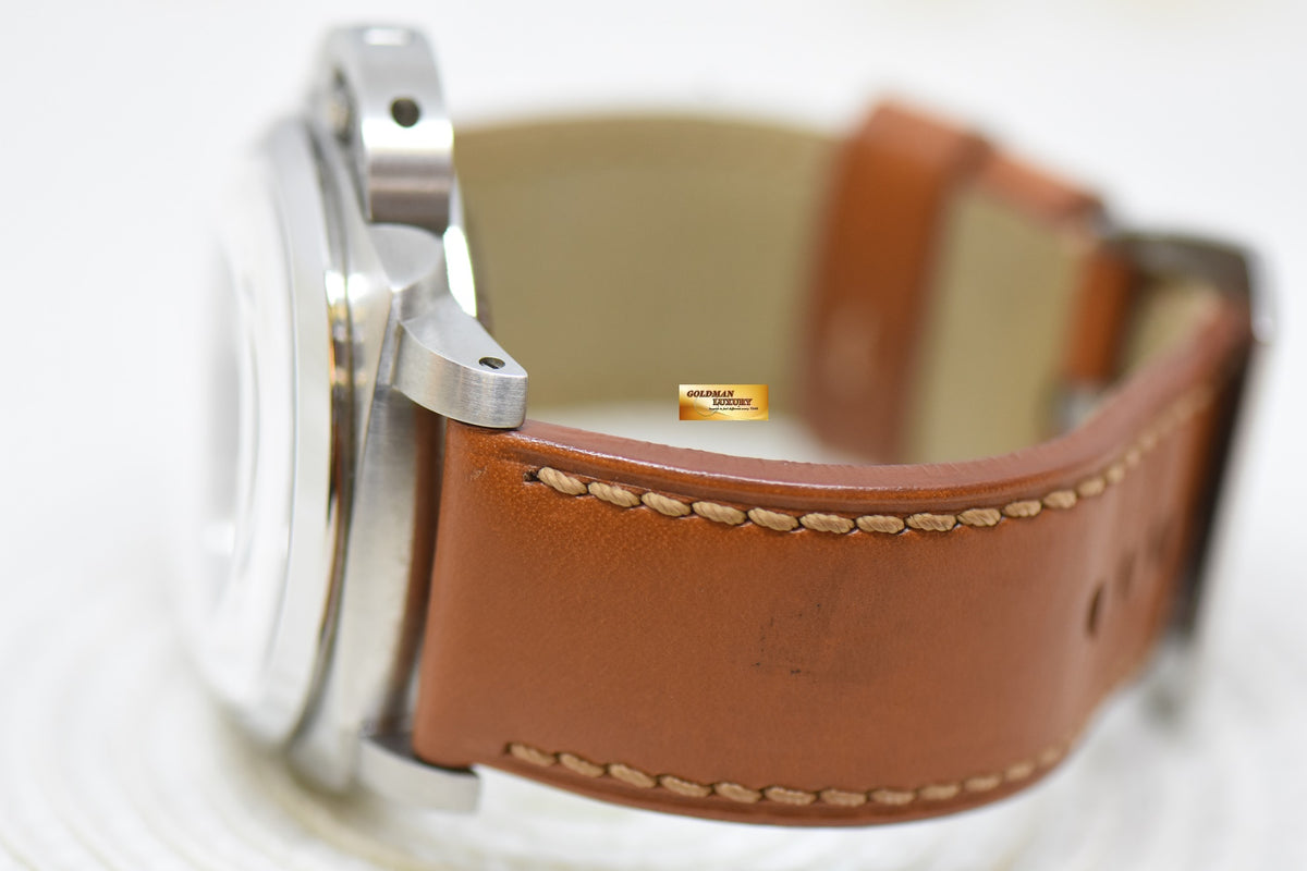 PANERAI LUMINOR 1950 47mm 8 DAYS STEEL IN LEATHER STRAP ANGELUS SF MANUAL PAM 203 (MINT)