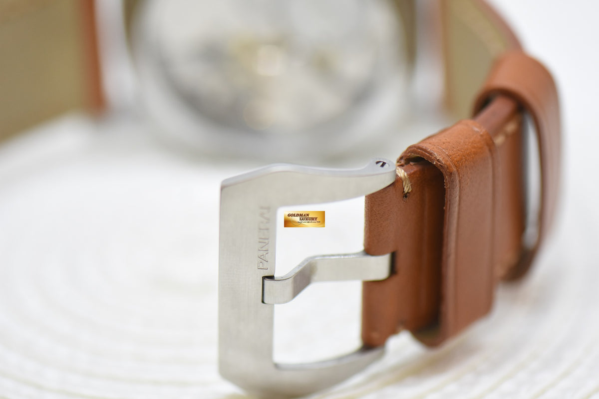 PANERAI LUMINOR 1950 47mm 8 DAYS STEEL IN LEATHER STRAP ANGELUS SF MANUAL PAM 203 (MINT)