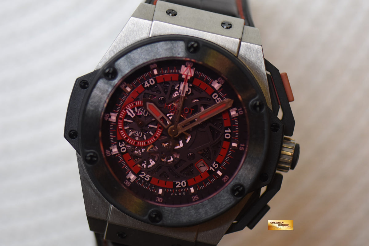 HUBLOT KING POWER UEFA EURO2012 POLAND-UKRAINE RED CHRONOGRAPH 48mm TITANIUM IN LEATHER STRAP AUTOMATIC 716.NM.1129.RX.EUR12 (MINT)