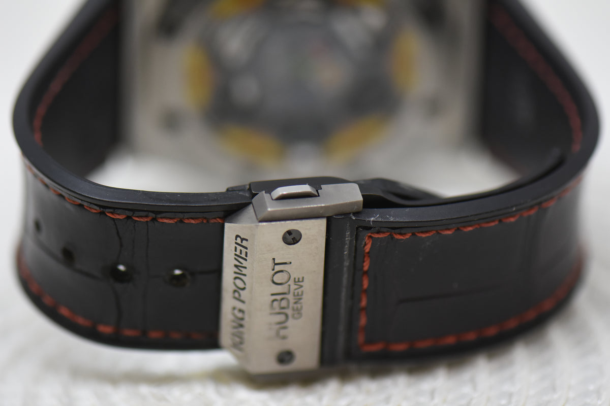 HUBLOT KING POWER UEFA EURO2012 POLAND-UKRAINE RED CHRONOGRAPH 48mm TITANIUM IN LEATHER STRAP AUTOMATIC 716.NM.1129.RX.EUR12 (MINT)