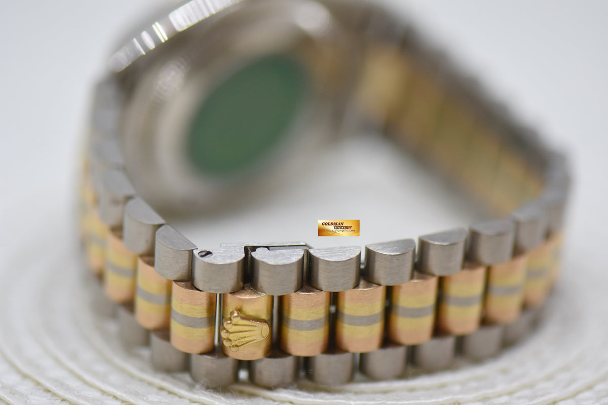 ROLEX OYSTER DAY-DATE 36mm “TRIDOR” WHITE GOLD IN PRESIDENT BRACELET GOLD DIAMOND DIAL (DOUBLE QUICK-SET DATE) 18239 (MINT)