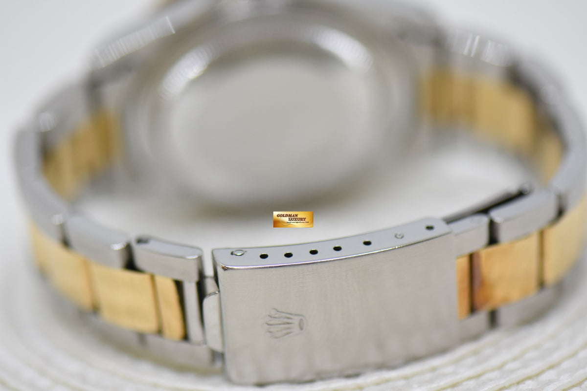 ROLEX OYSTER GMT-MASTER II 40mm HALF-GOLD IN OYSTER BRACELET BLACK TRITIUM DIAL 16713 (MINT)