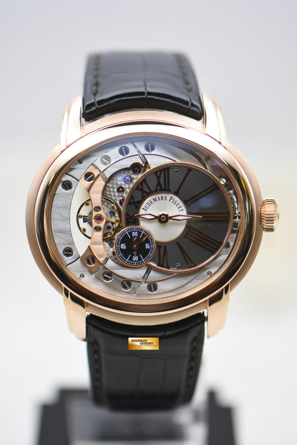 AUDEMARS PIGUET MILLENARY 4101 ROSE GOLD IN LEATHER STRAP 47mm MENS AUTOMATIC 15350OR (MINT)