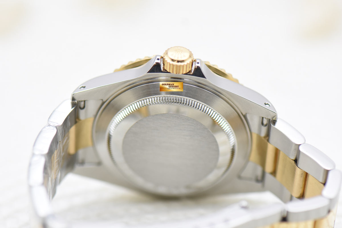 ROLEX OYSTER SUBMARINER 40mm HALF-GOLD IN OYSTER BRACELET BLACK DIAL 16613 (MINT)
