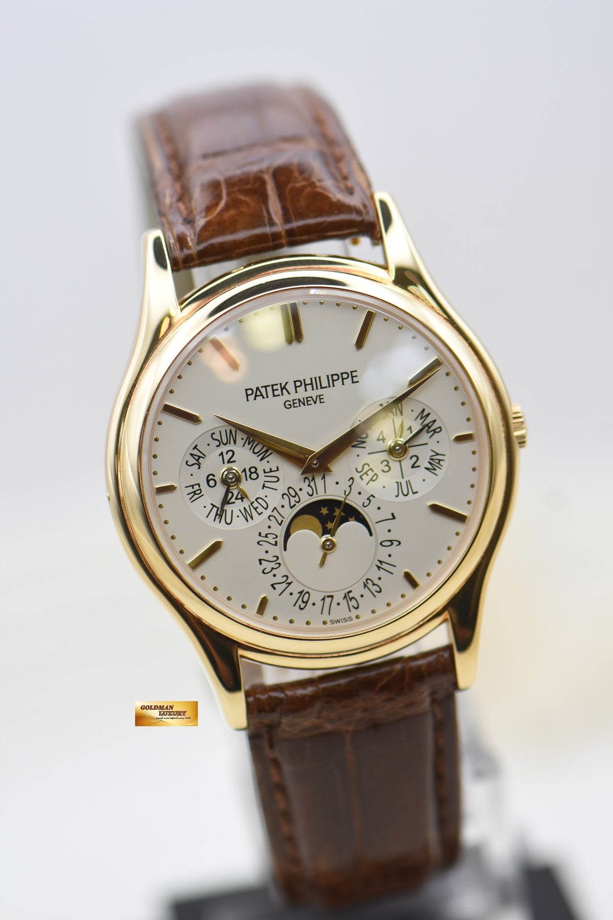 PATEK PHILIPPE PERPETUAL CALENDAR MOONPHASE 37mm 18K YELLOW GOLD 5140J (MINT)