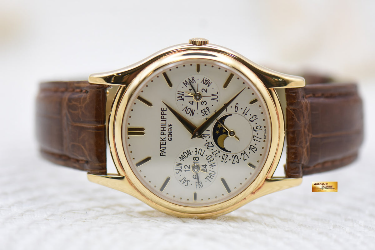 PATEK PHILIPPE PERPETUAL CALENDAR MOONPHASE 37mm 18K YELLOW GOLD 5140J (MINT)