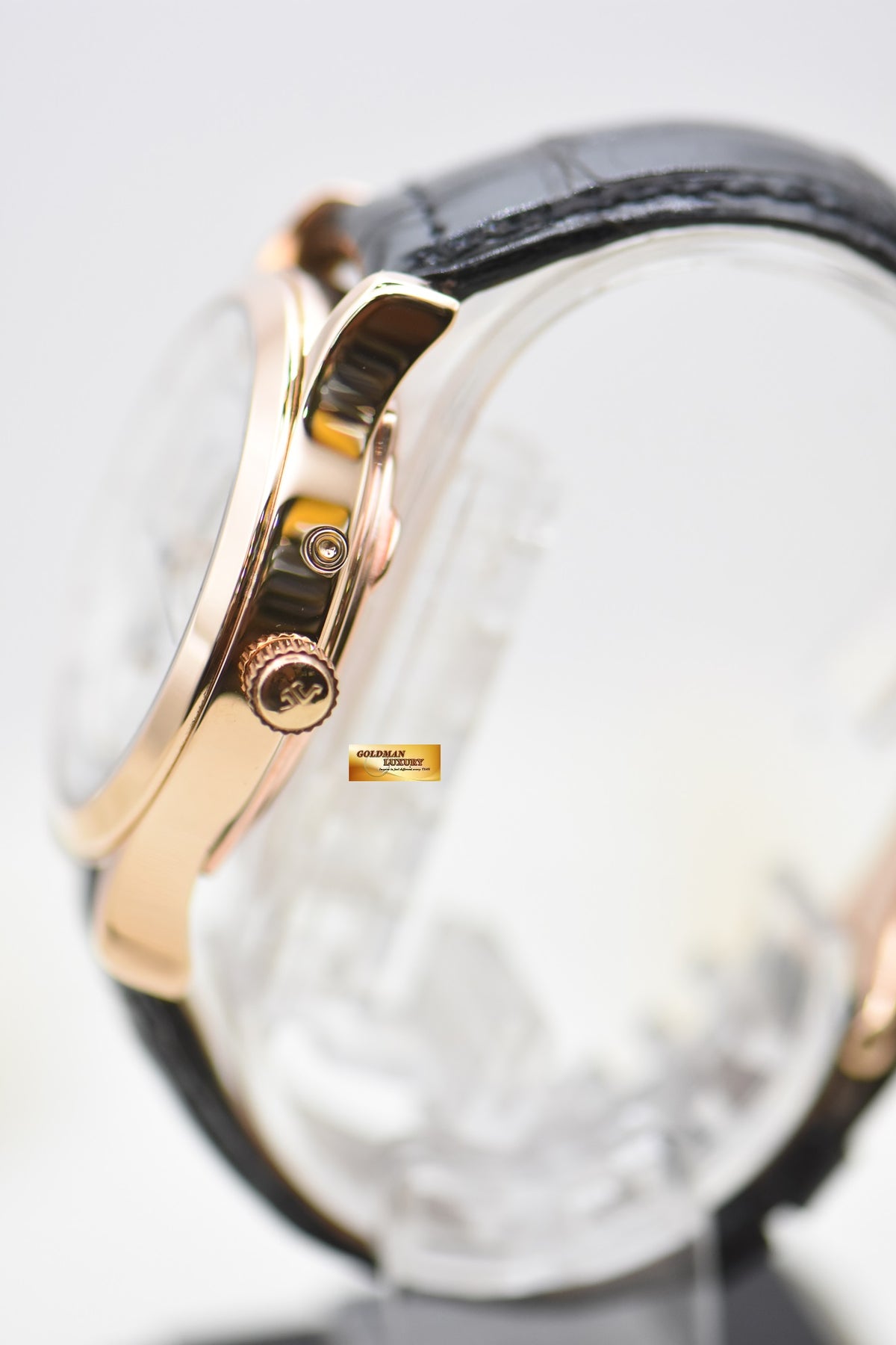 JLC MASTER GEOGRAPHIC 38mm RESERVE De MARCHE GMT ROSE GOLD IN HINGED-BACK AUTOMATIC 142.2.92 (MINT)
