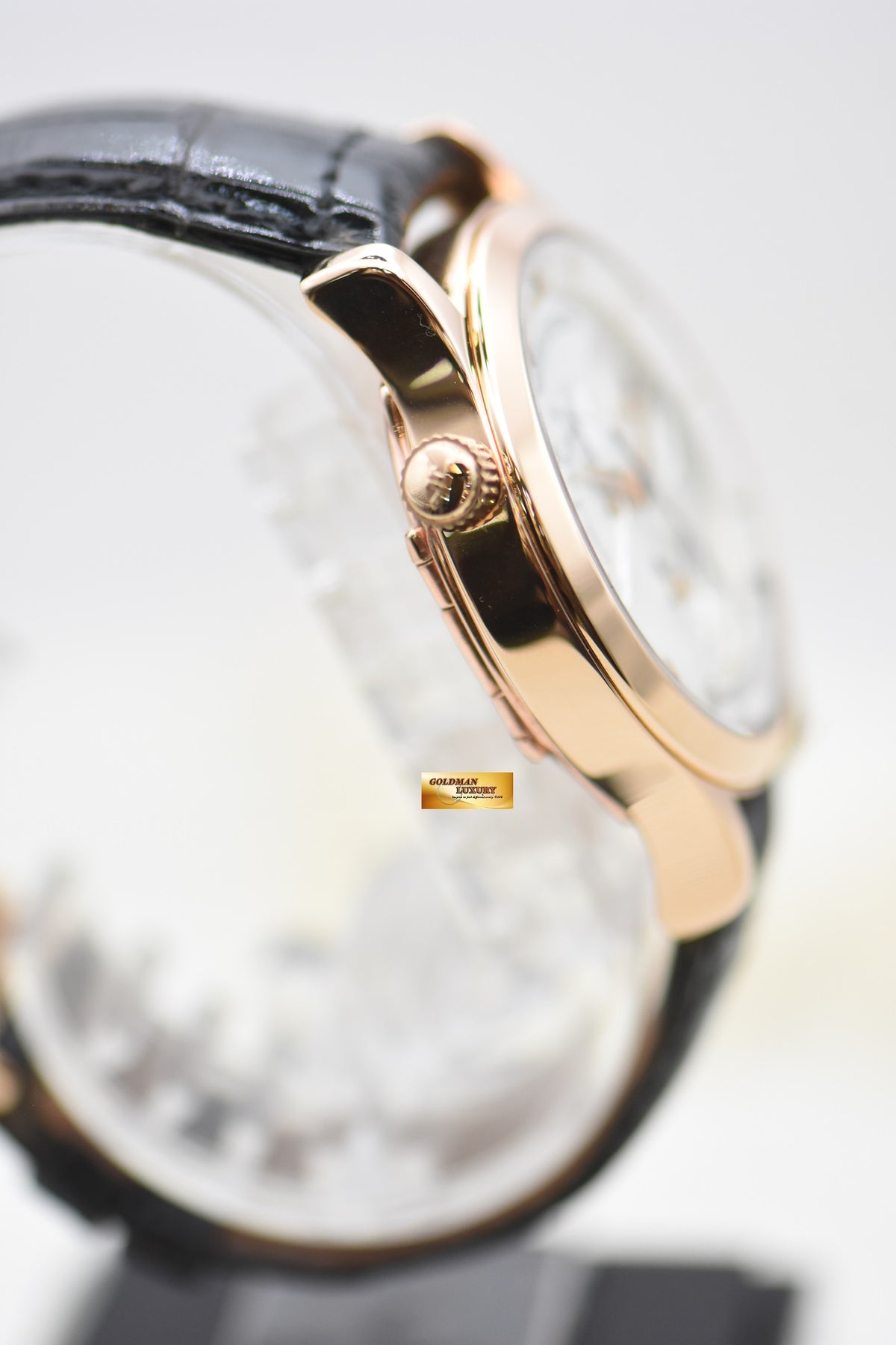 JLC MASTER GEOGRAPHIC 38mm RESERVE De MARCHE GMT ROSE GOLD IN HINGED-BACK AUTOMATIC 142.2.92 (MINT)