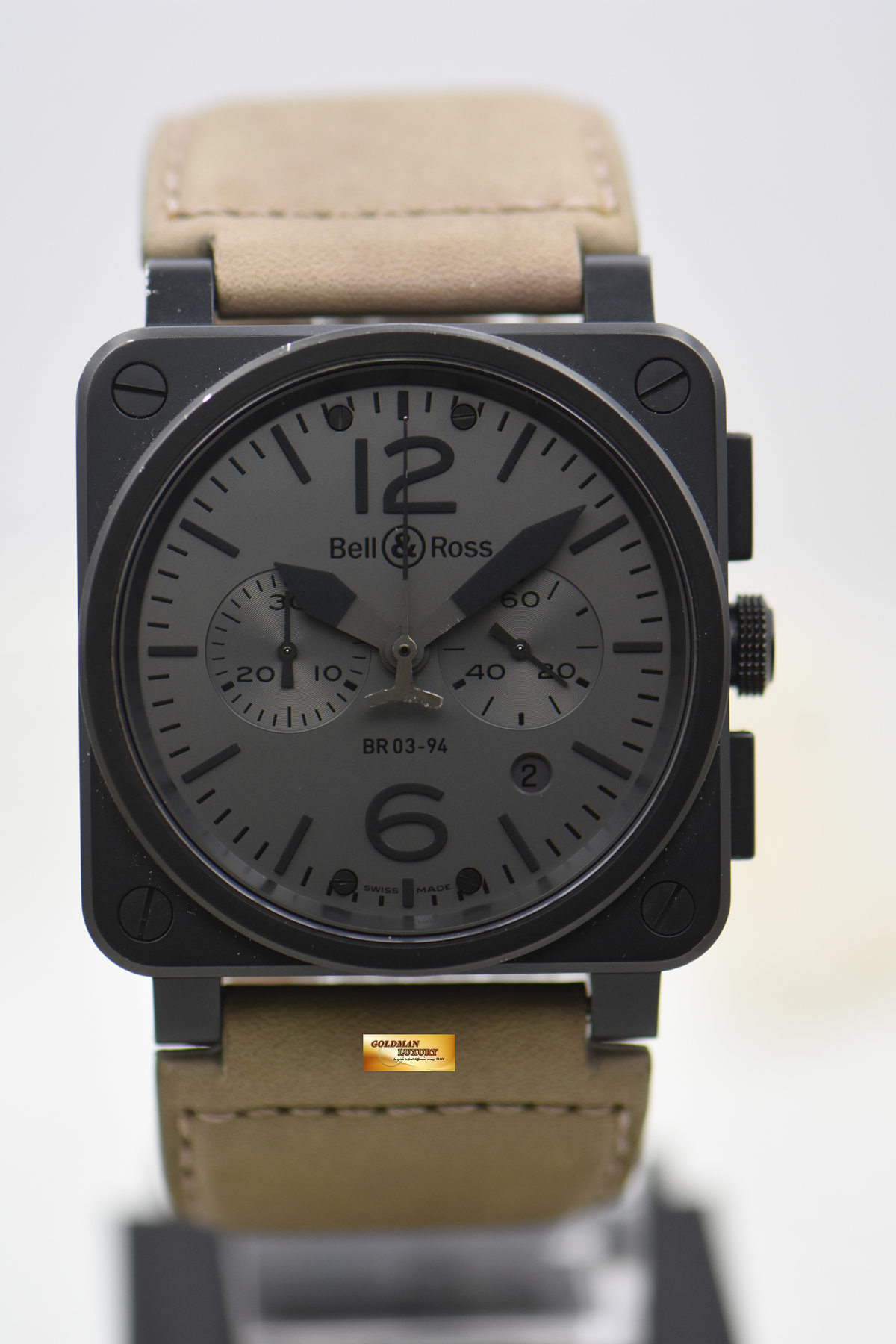 BELL & ROSS AVIATION PVD BLACK 42mm CHRONOGRAPH AUTOMATIC BR03-94 (NEAR MINT)