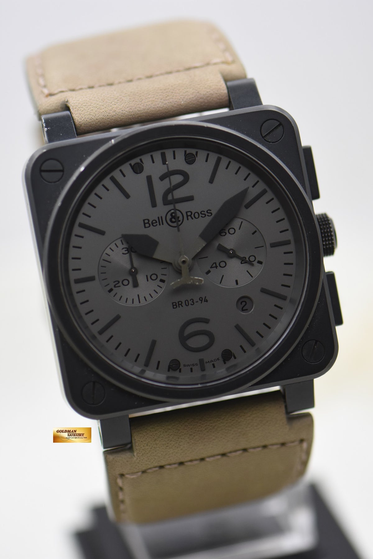 BELL & ROSS AVIATION PVD BLACK 42mm CHRONOGRAPH AUTOMATIC BR03-94 (NEAR MINT)