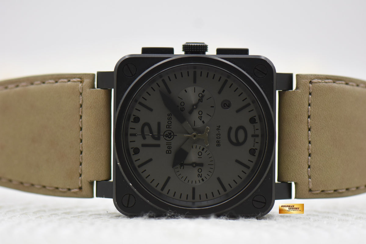 BELL & ROSS AVIATION PVD BLACK 42mm CHRONOGRAPH AUTOMATIC BR03-94 (NEAR MINT)