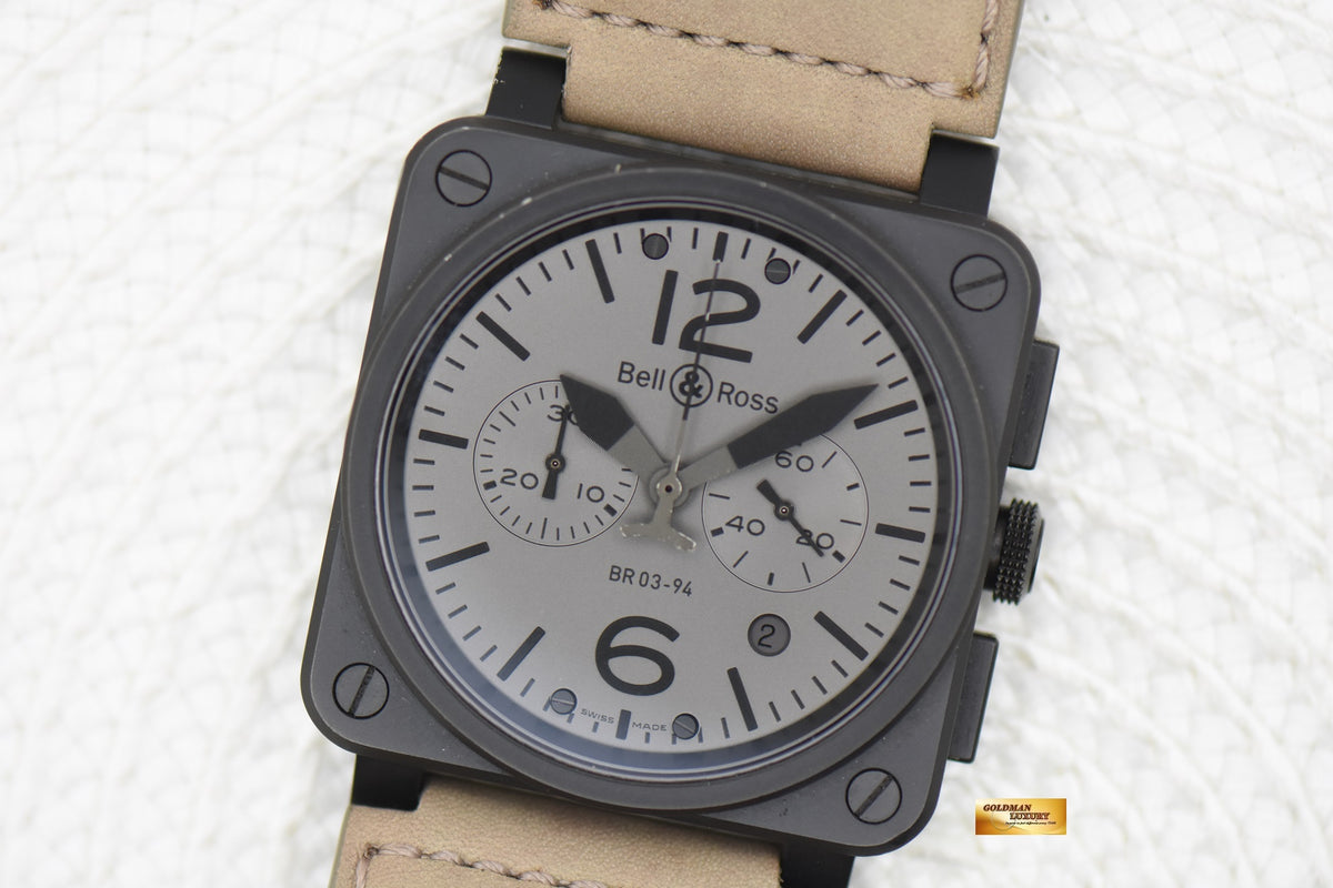 BELL & ROSS AVIATION PVD BLACK 42mm CHRONOGRAPH AUTOMATIC BR03-94 (NEAR MINT)