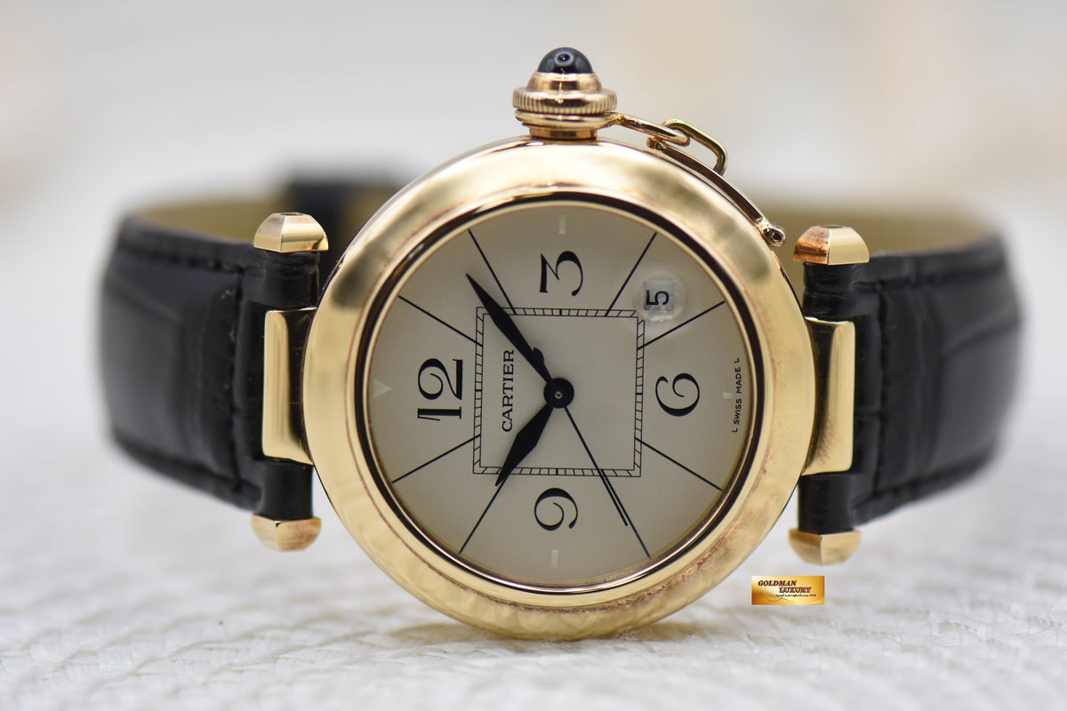 CARTIER PASHA 38mm YELLOW GOLD AUTOMATIC 1986 (MINT)