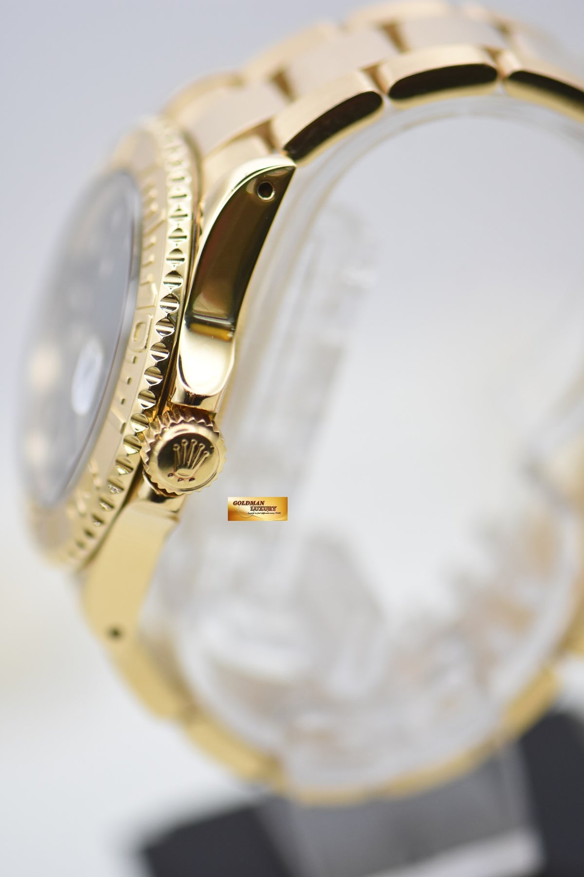 ROLEX OYSTER YACHTMASTER 40mm MK1 SUB CASE YELLOW GOLD IN BRACELET BLUE TRITIUM DIAL 16628 (LNIB-RARE)