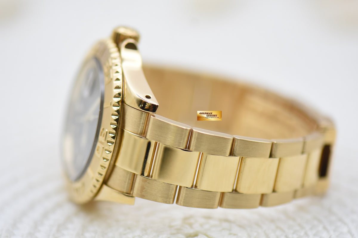 ROLEX OYSTER YACHTMASTER 40mm MK1 SUB CASE YELLOW GOLD IN BRACELET BLUE TRITIUM DIAL 16628 (LNIB-RARE)