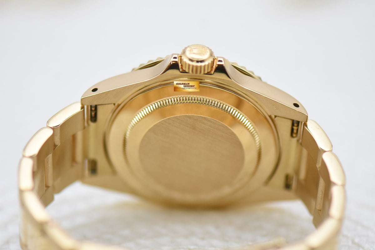 ROLEX OYSTER YACHTMASTER 40mm MK1 SUB CASE YELLOW GOLD IN BRACELET BLUE TRITIUM DIAL 16628 (LNIB-RARE)