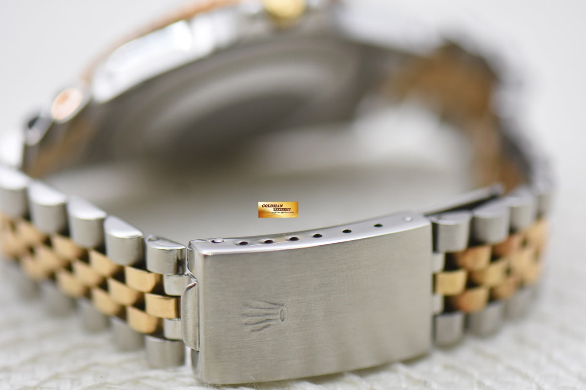 ROLEX OYSTER GMT-MASTER HALF-GOLD IN JUBILEE BRACELET NIPPLE BLACK DIAL 1675 (VINTAGE – AGING DIAL)