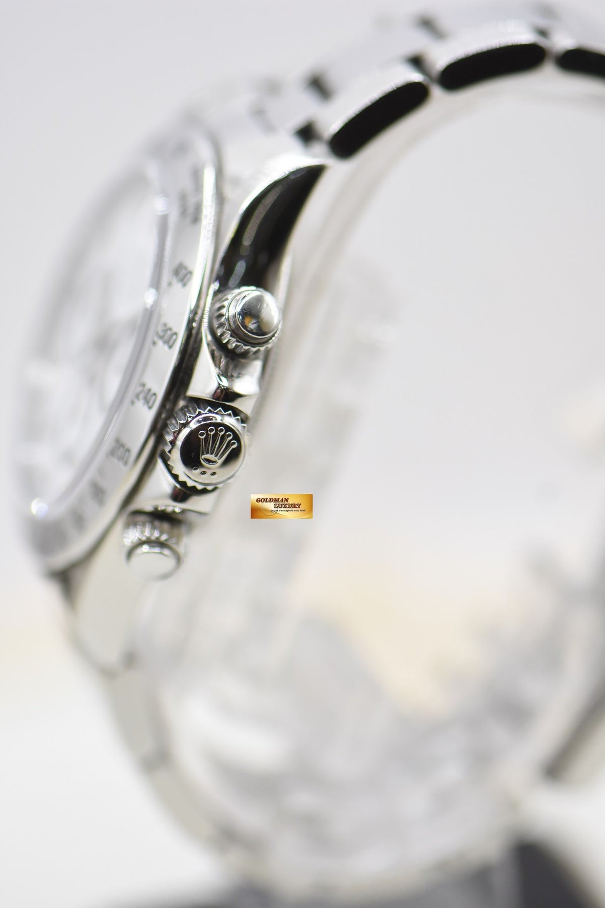ROLEX OYSTER DAYTONA 40mm STEEL IN BRACELET WHITE DIAL “INVERTED 6” ZENITH MVT 16520 (MINT)