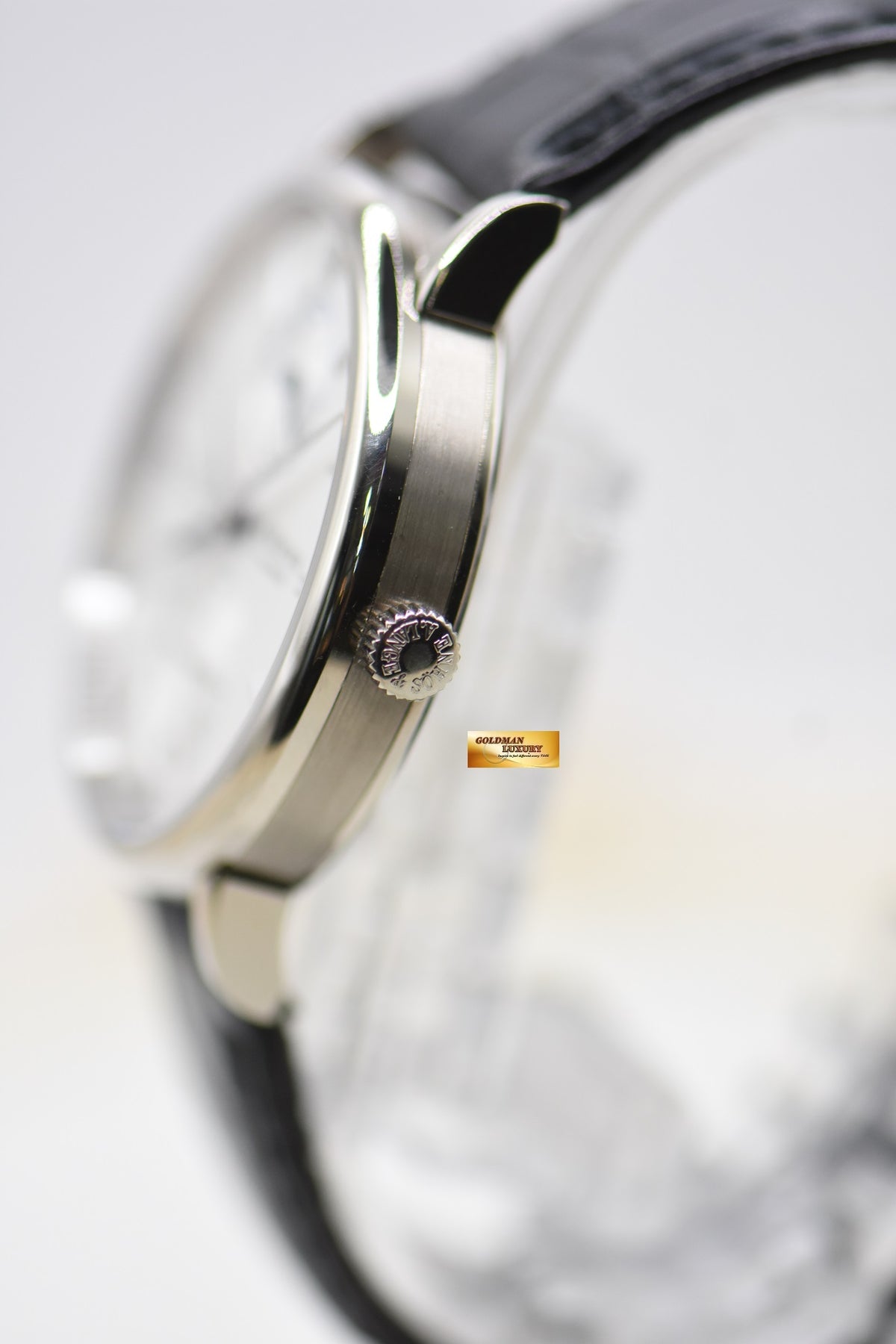 A.LANGE & SOHNE SAXONIA DUAL TIME 38.5mm WHITE GOLD IN STRAP AUTOMATIC 386.026 (MINT)