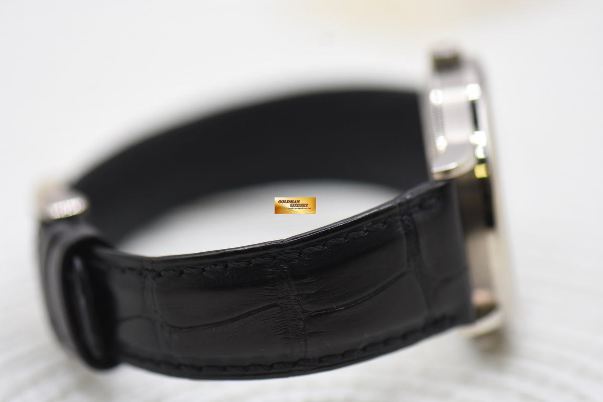 A.LANGE & SOHNE SAXONIA DUAL TIME 38.5mm WHITE GOLD IN STRAP AUTOMATIC 386.026 (MINT)