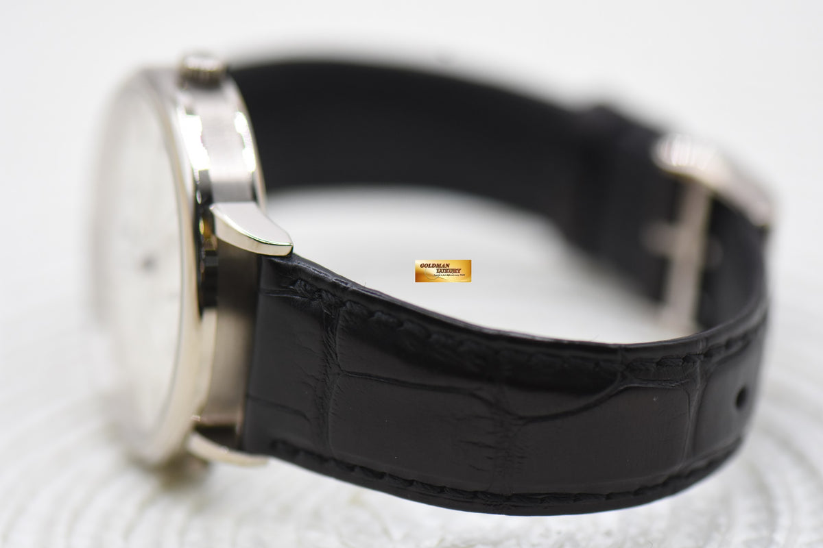 A.LANGE & SOHNE SAXONIA DUAL TIME 38.5mm WHITE GOLD IN STRAP AUTOMATIC 386.026 (MINT)