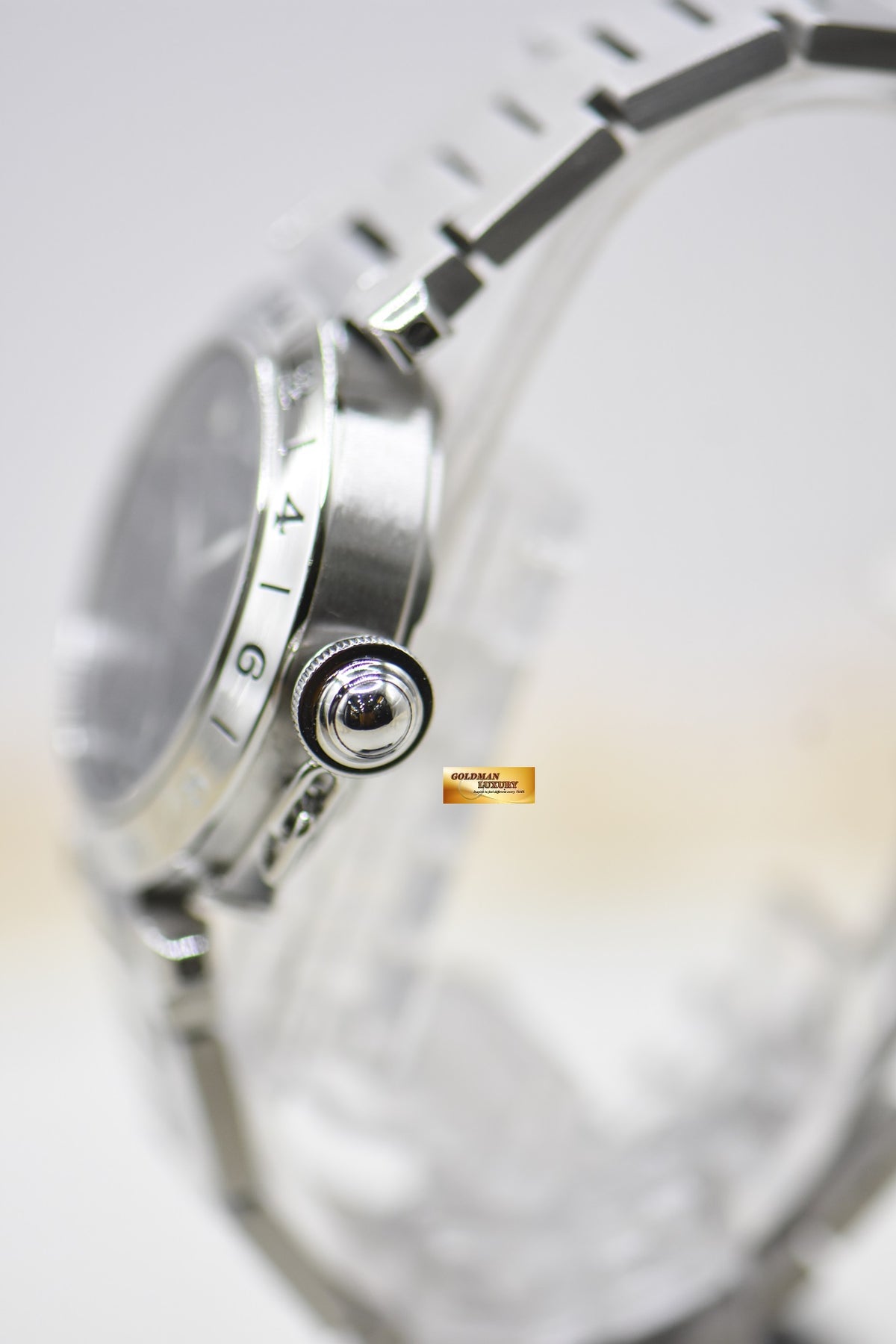 CARTIER PASHA 35mm BIG DATE / GMT STEEL IN BRACELET BLACK DIAL AUTOMATIC 2550 (MINT) (WATCH ONLY)