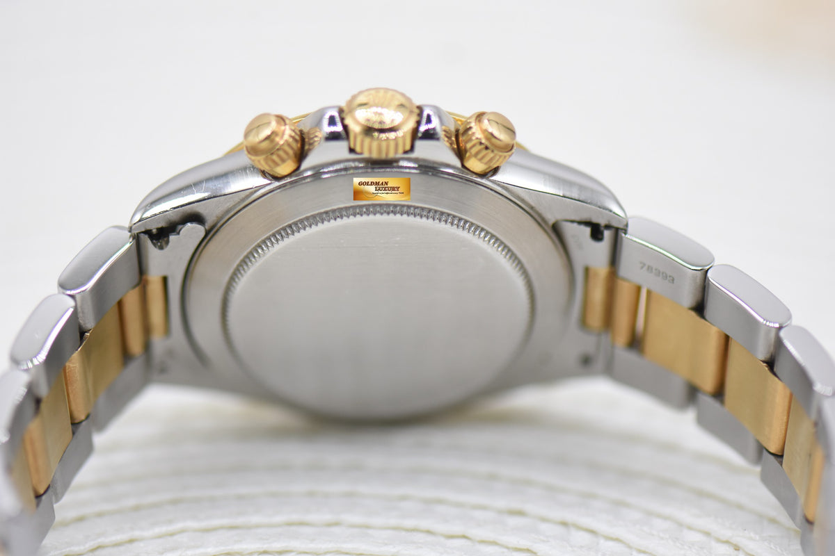 ROLEX OYSTER DAYTONA 40mm HALF GOLD IN BRACELET GOLD DIAL “INVERTED 6” ZENITH MVT 16523 (NEAR MINT)